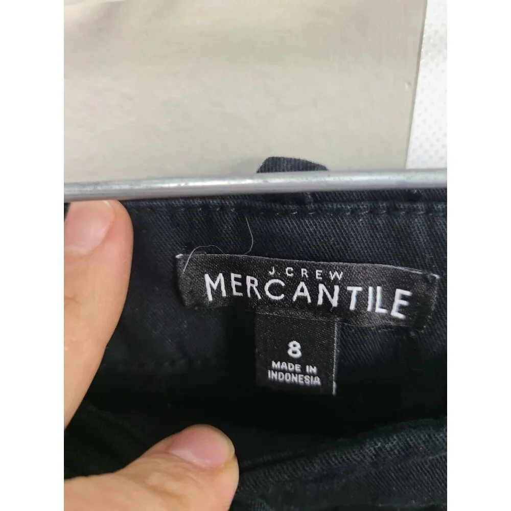 J. Crew Mercantile Womens Pants Size 8 Black Cropped Ankle Length Straight‎ Leg - Picture 5 of 7